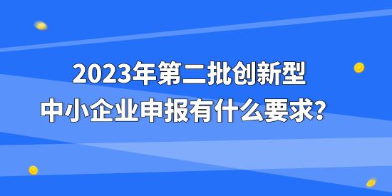 2023年第二批創(chuàng)新型中小企業(yè)申報(bào)有什么要求？